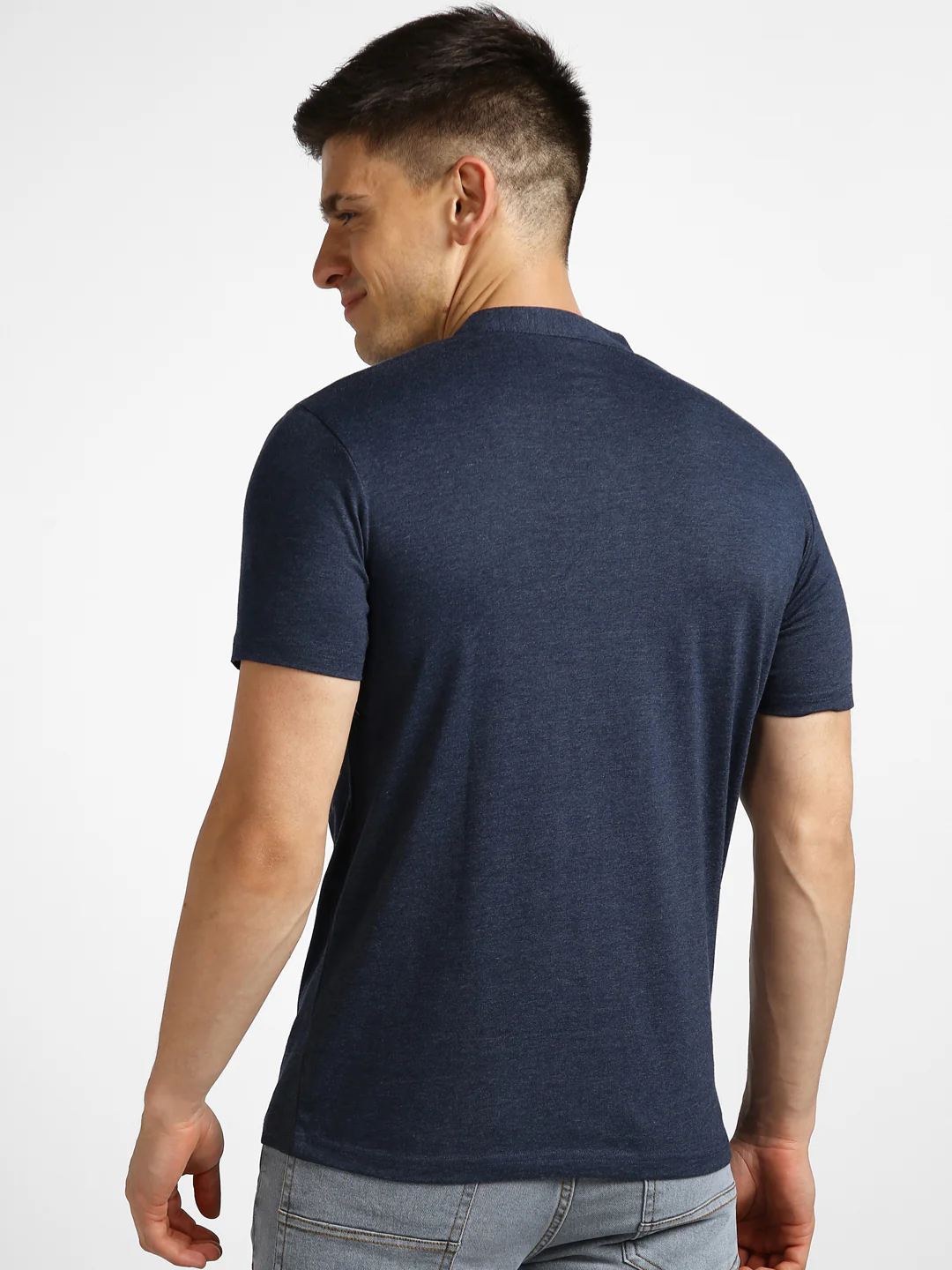 Men's Multicolor Solid Mandarin Collar Slim Fit Cotton T-Shirt Pack of 3 - Image 5