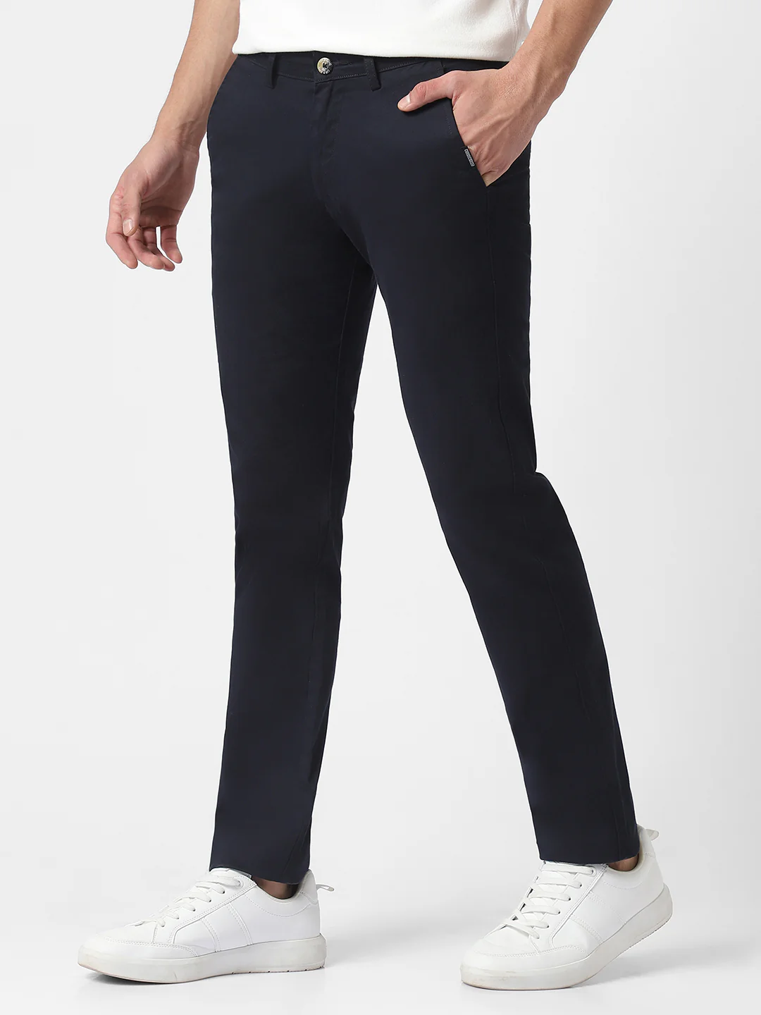 Men's Navy Slim Fit Chinos - Image 2