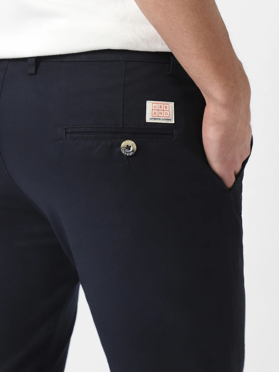 Men's Navy Slim Fit Chinos - Image 6