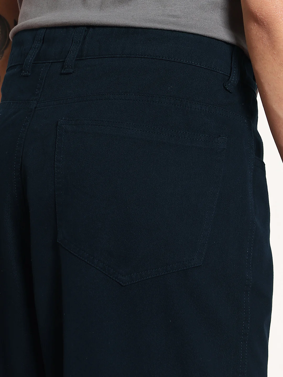 Men's Navy Loose Baggy Fit Cargo Chino Pant with 8 Pockets Stretchable - Image 8
