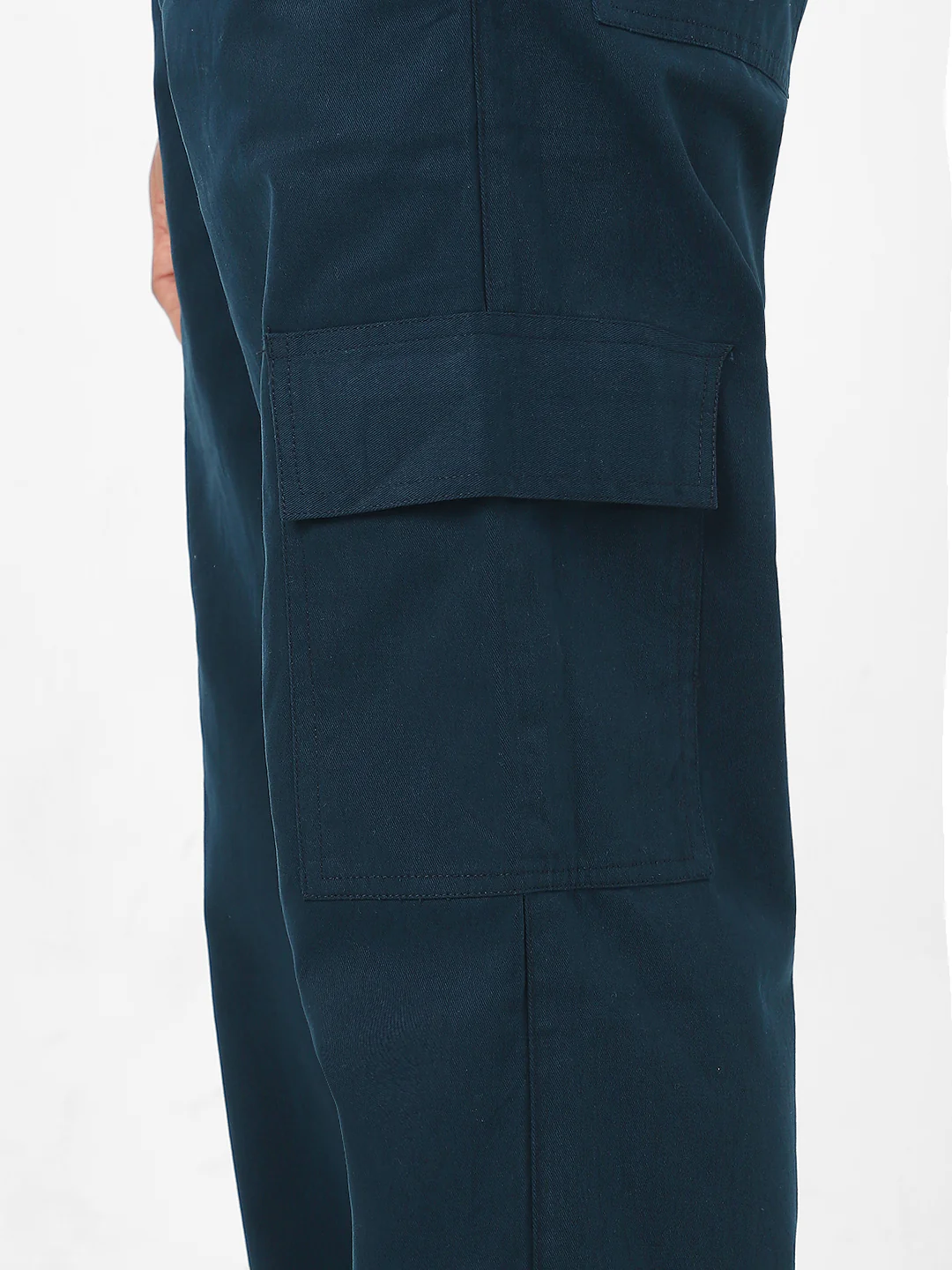 Urbano Fashion Men's Navy Loose Baggy Fit Solid Cargo Chino Pant with 6 Pockets Non-Stretchable - Image 5