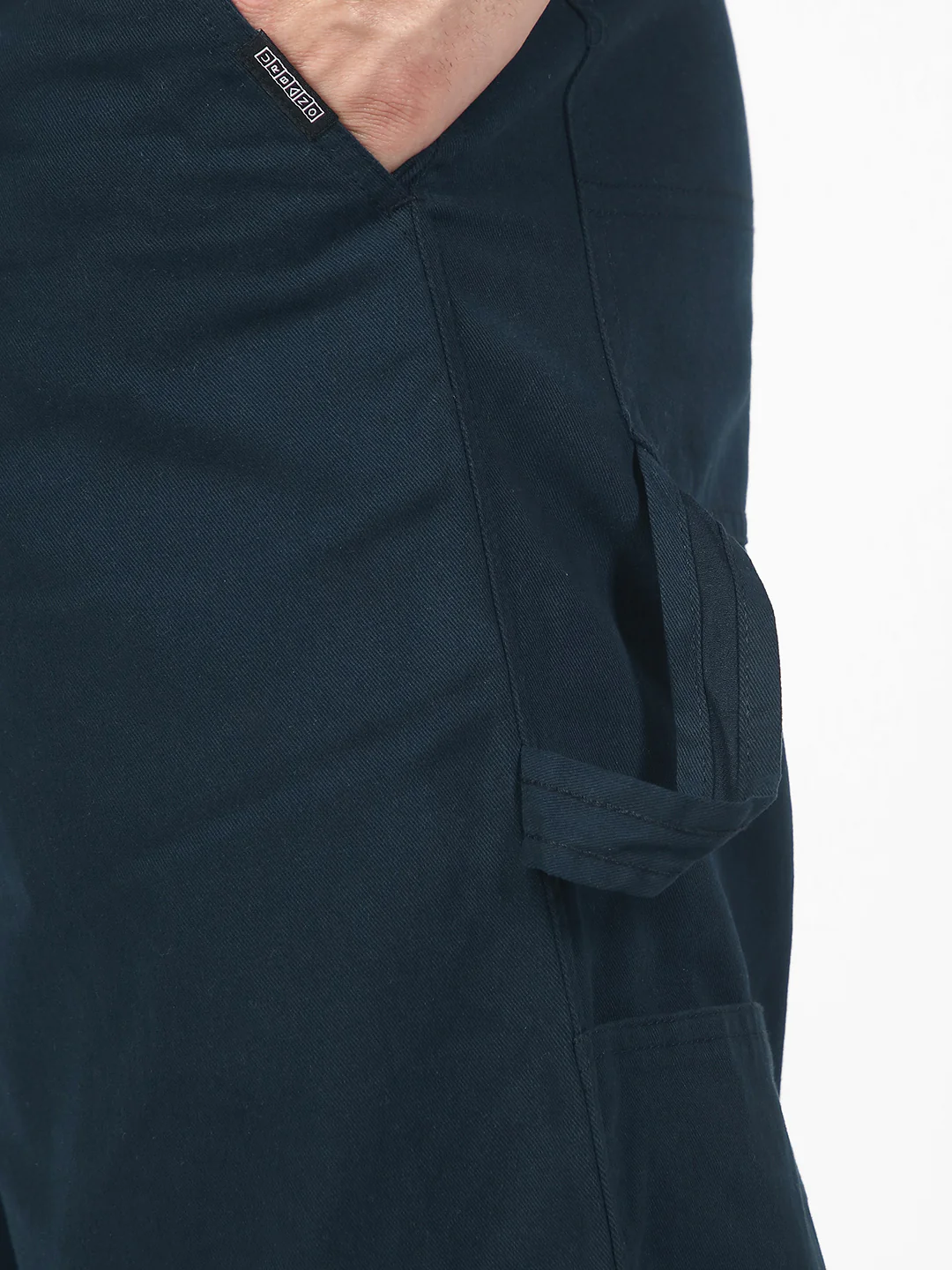 Men's Navy Loose Baggy Fit Solid Carpenter Trouser Pant with 5 Pockets Non-Stretchable - Image 5