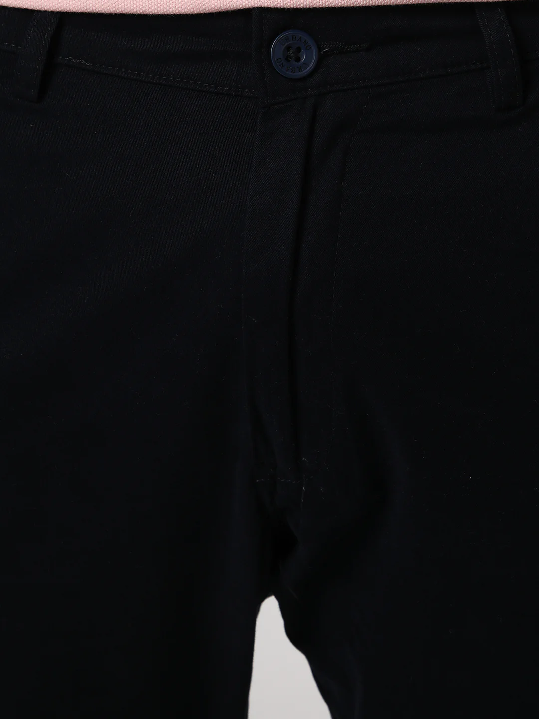 Men's Navy Straight Fit Mid Rise Cotton Casual Chinos Trousers Stretch - Image 6