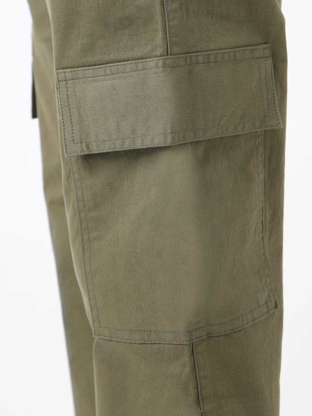 Urbano Fashion Men's Olive Regular Fit Solid Cargo Chino Pant with 6 Pockets Stretchable - Image 5
