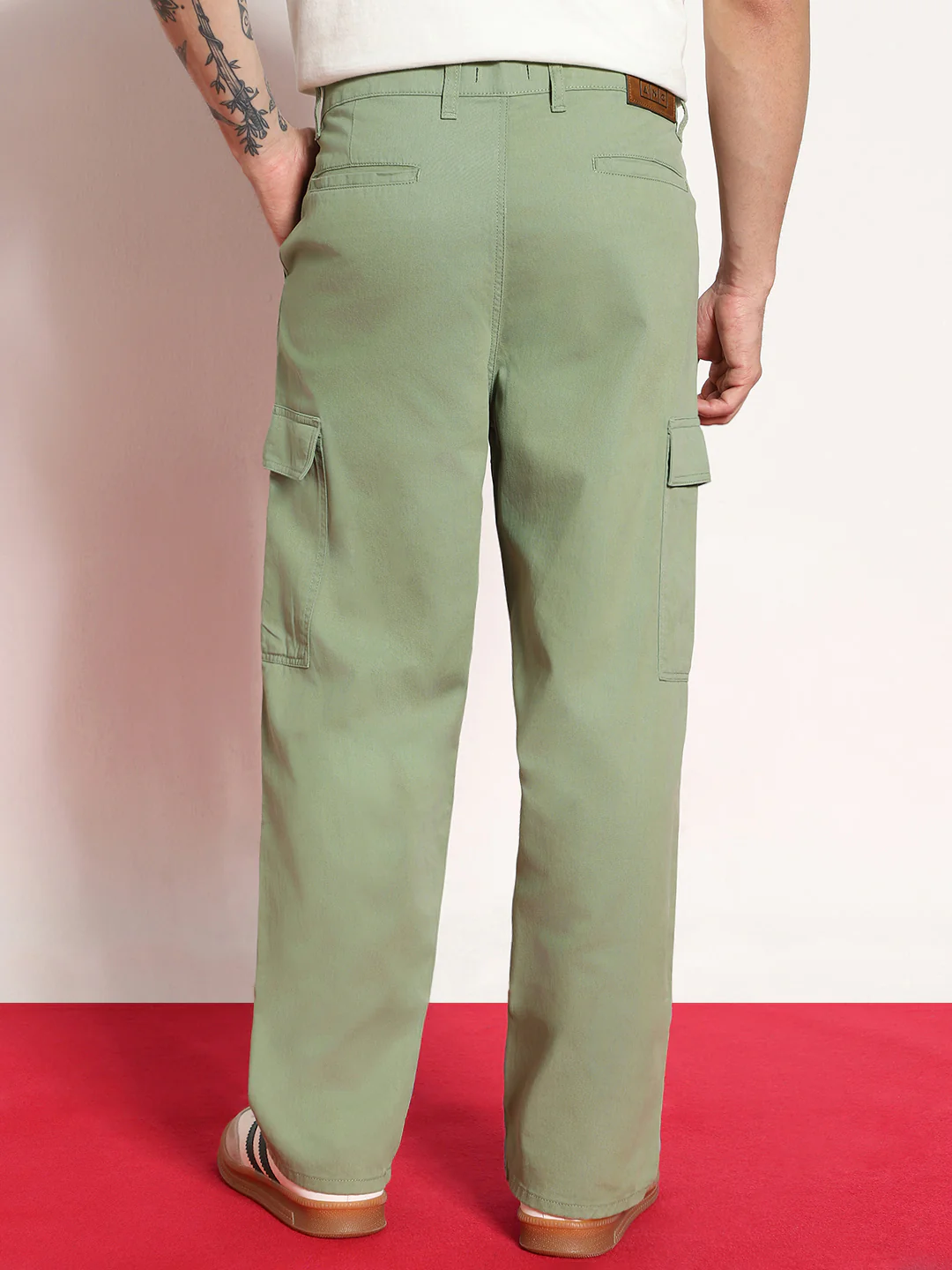Men's Pista Loose Baggy Fit Solid Cargo Chino Pant with 6 Pockets Non-Stretchable - Image 4