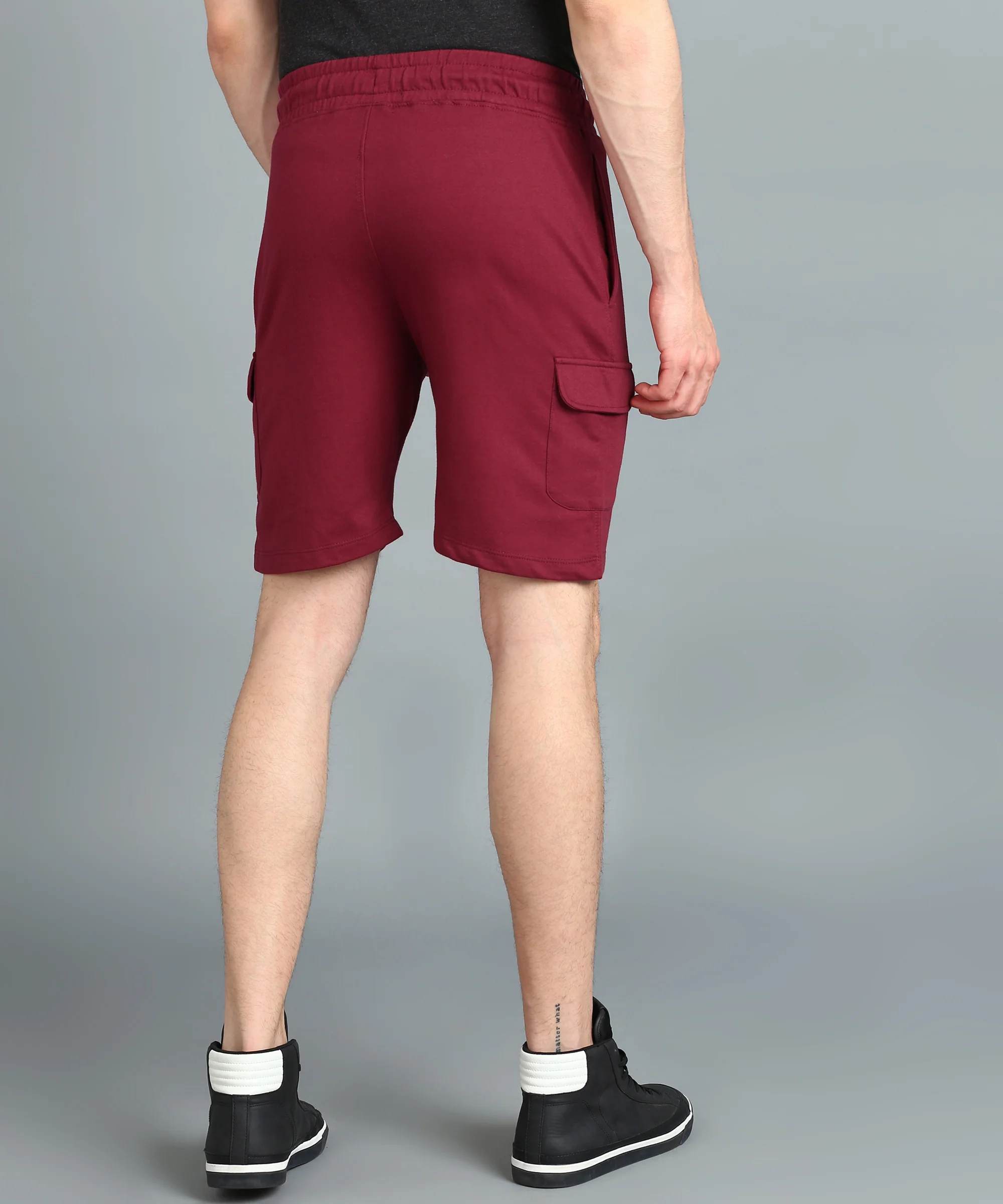 Men's Red Cotton Regular Shorts Stretchable - Image 3
