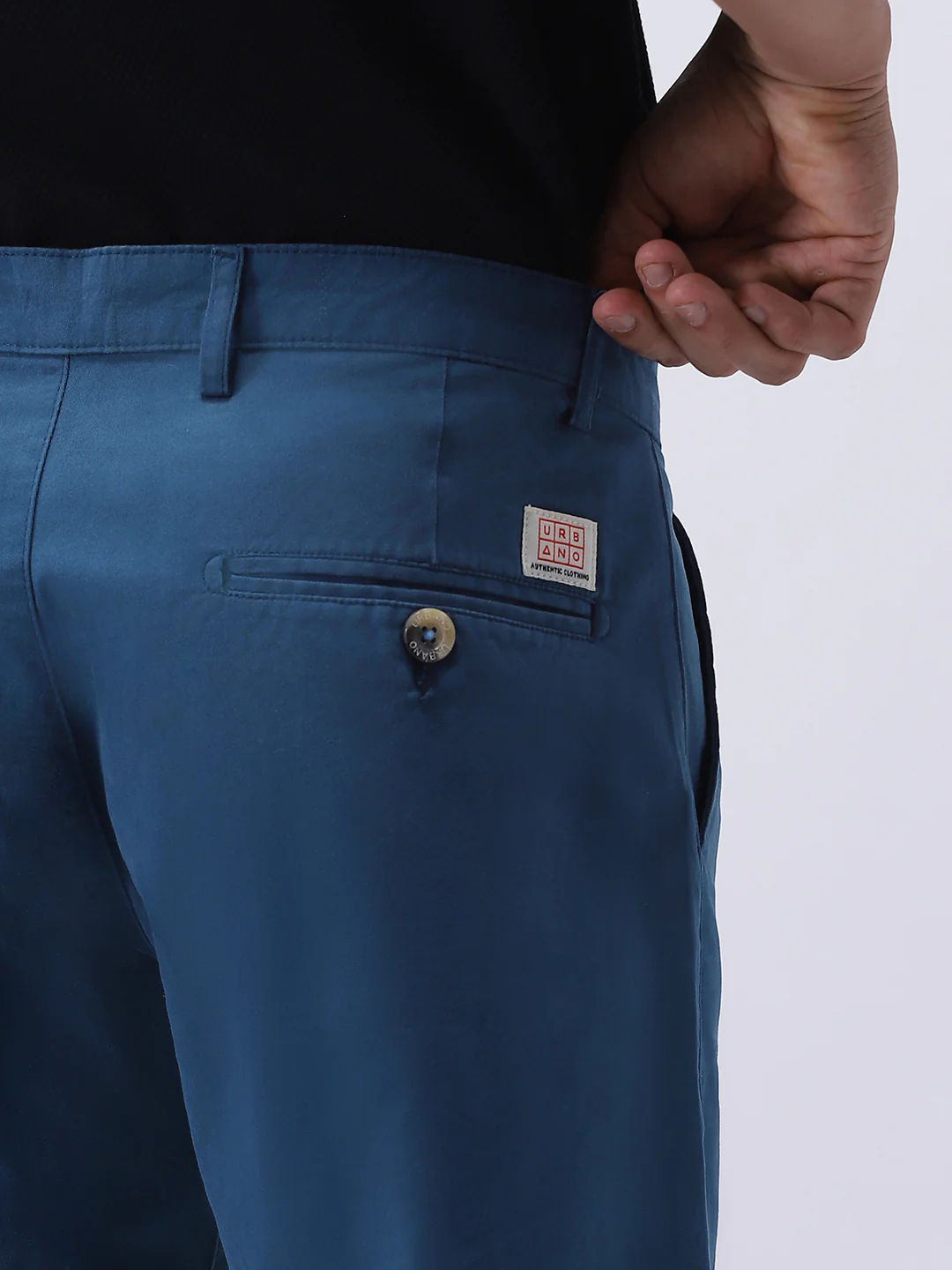 Men's Royal Blue Cotton Regular Fit Casual Chinos Trousers Stretch - Image 6