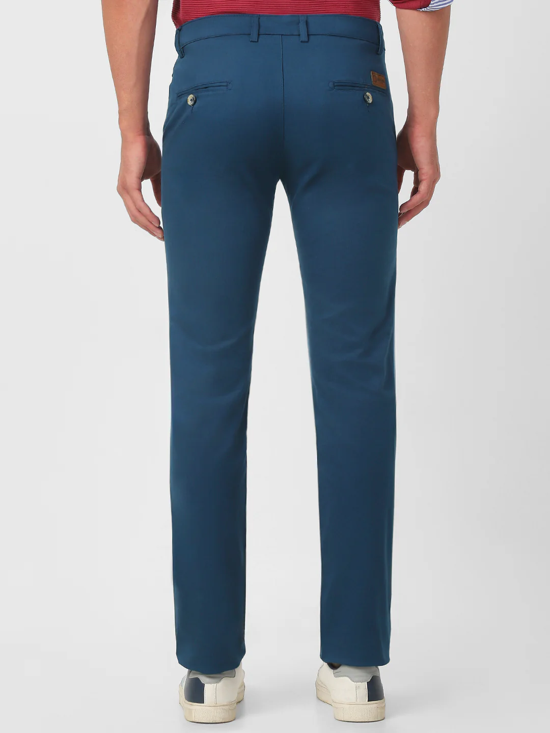 Men's Royal Blue Cotton Slim Fit Casual Chinos Trousers Stretch - Image 4