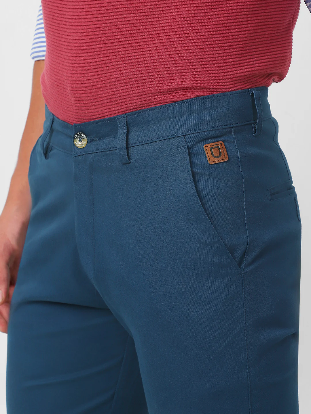 Men's Royal Blue Cotton Slim Fit Casual Chinos Trousers Stretch - Image 7