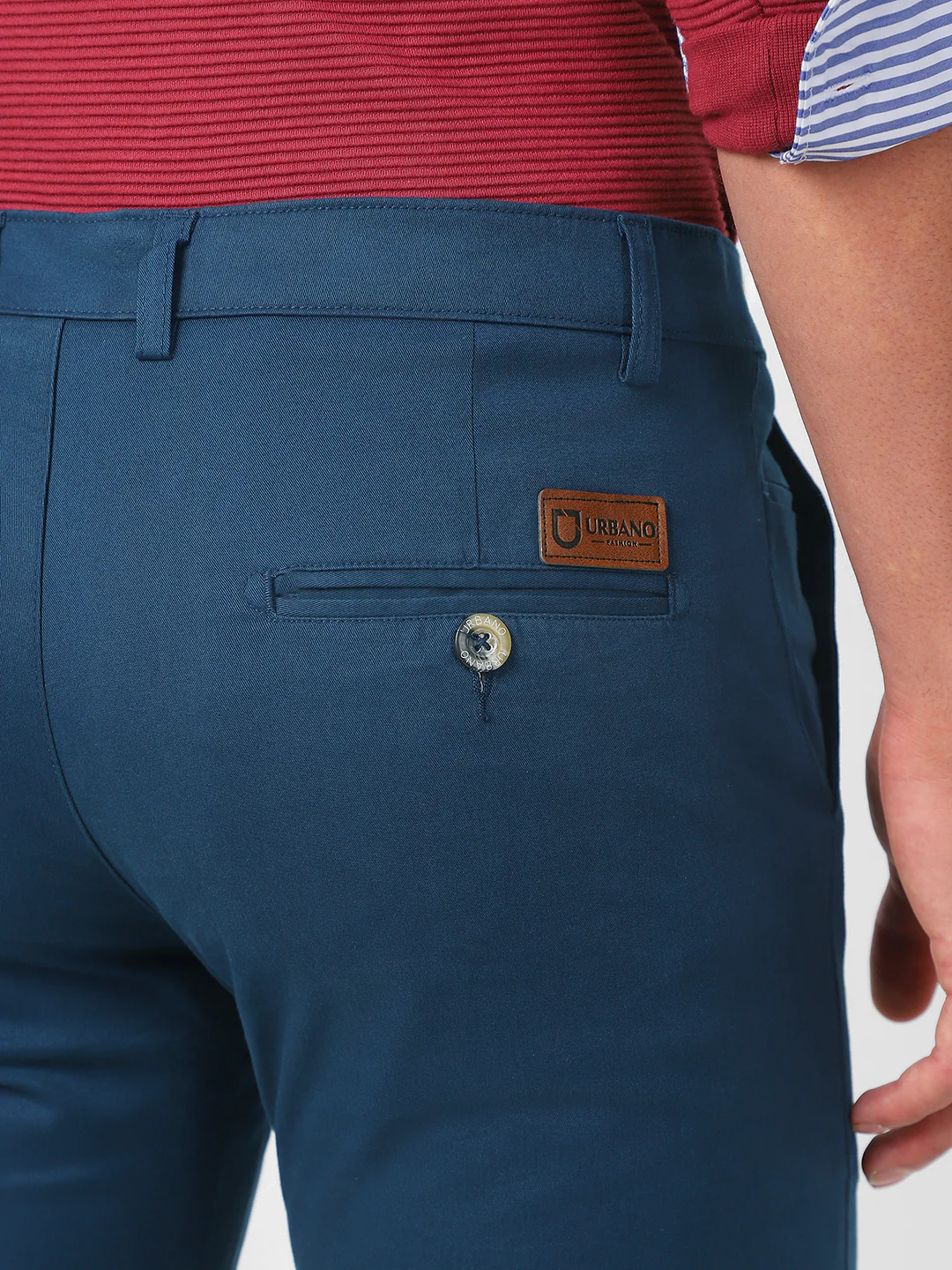 Men's Royal Blue Cotton Slim Fit Casual Chinos Trousers Stretch - Image 8