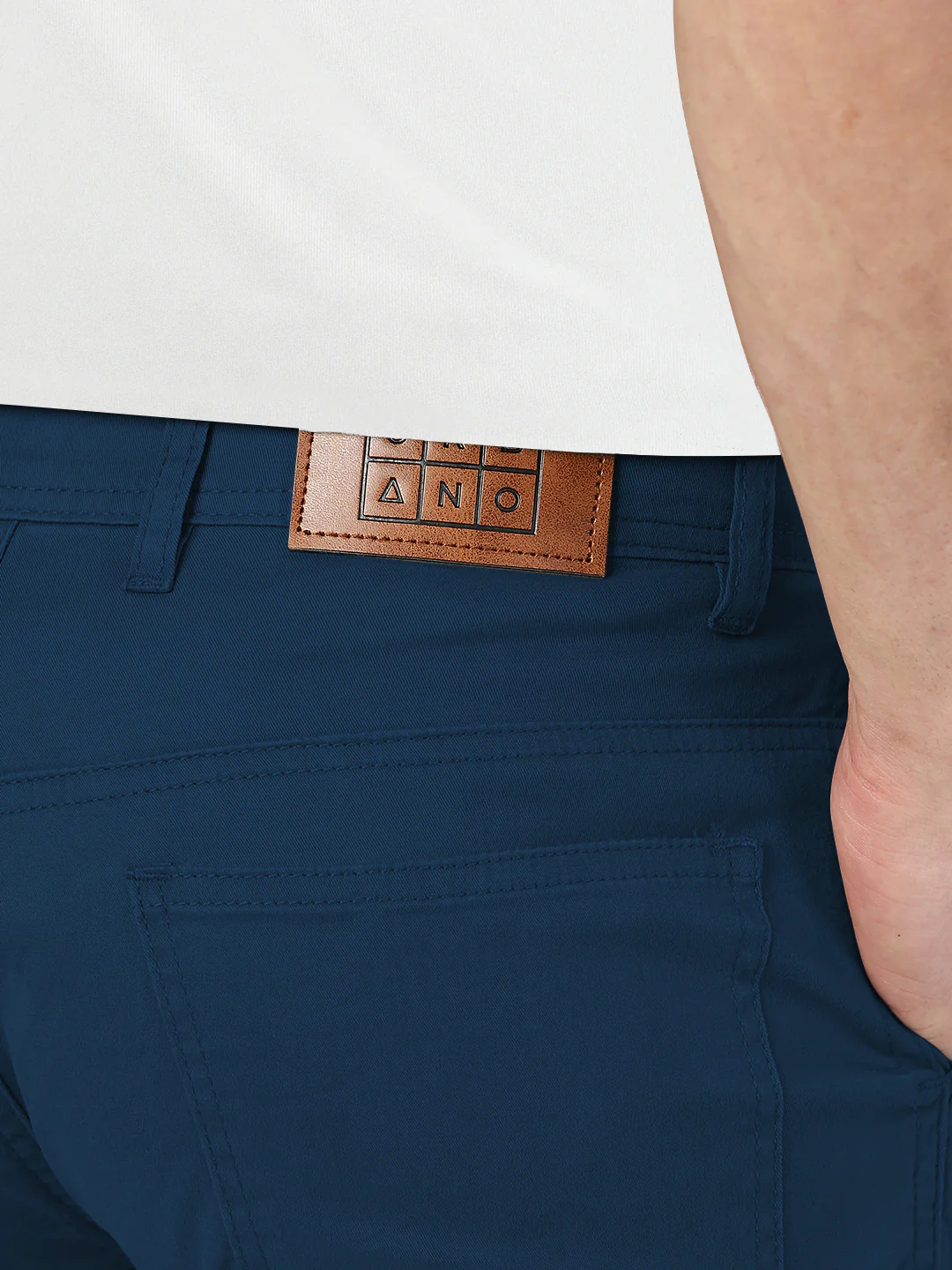 Men's Royal Blue Regular Fit Solid Cargo Chino Pant with 6 Pockets - Image 6