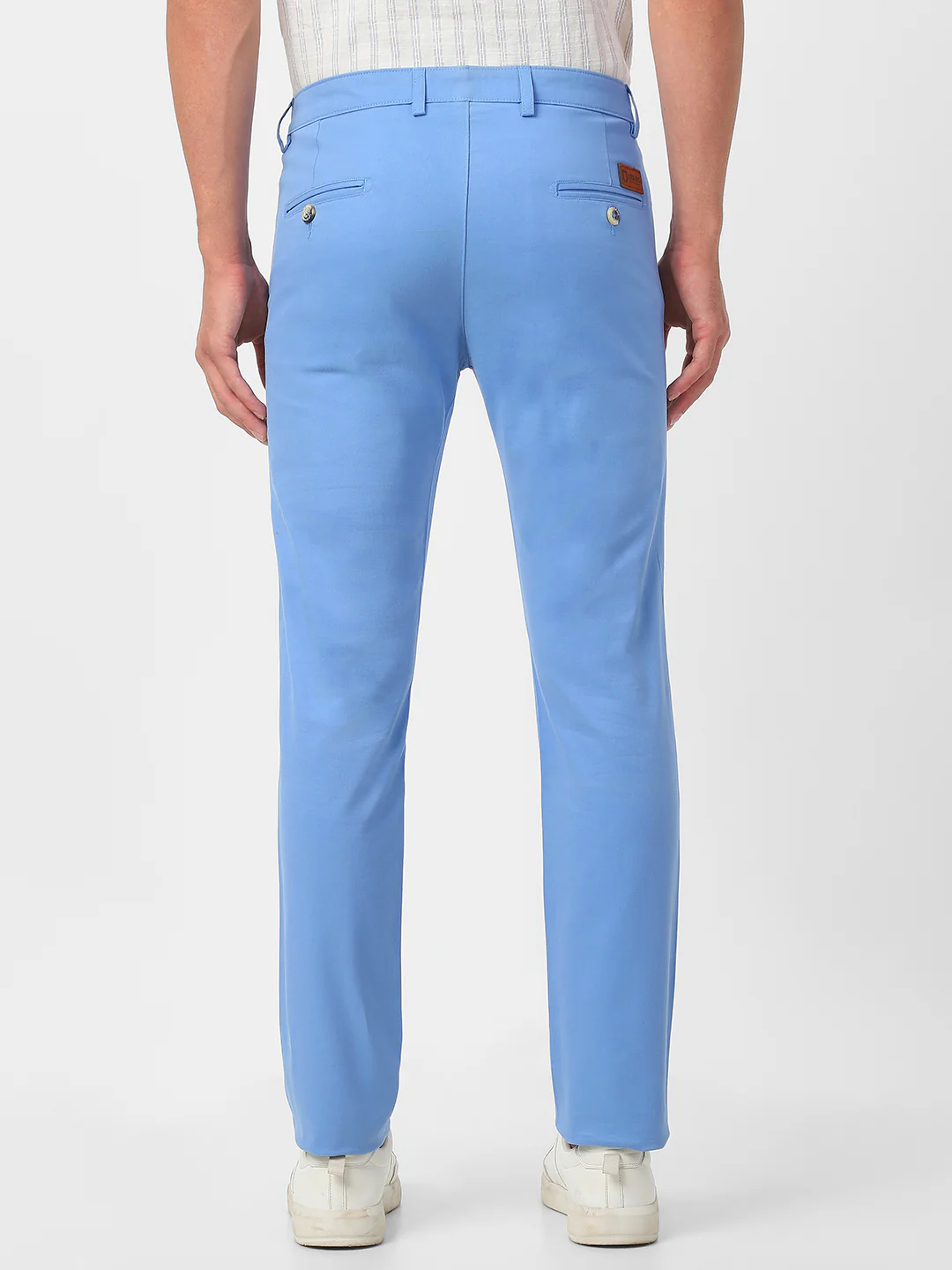 Men's Sky Blue Slim Fit Casual Chino Pants Stretch - Image 4