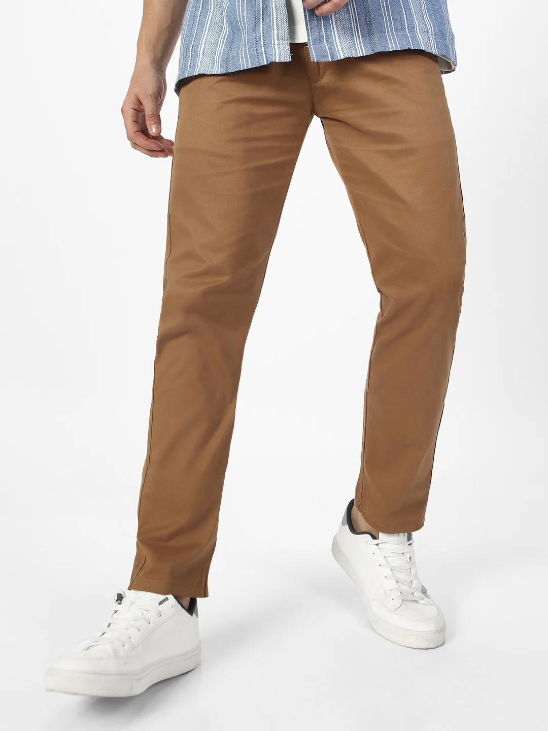 Men's Dark Khaki Slim Fit Casual Trouser - Image 2
