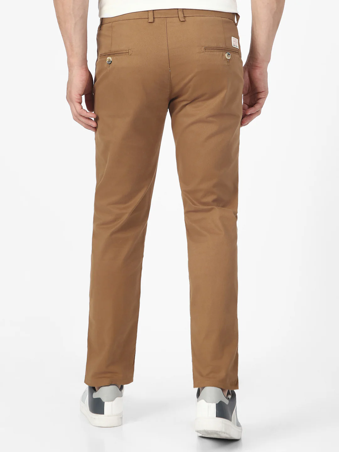 Men's Dark Khaki Slim Fit Casual Trouser - Image 4