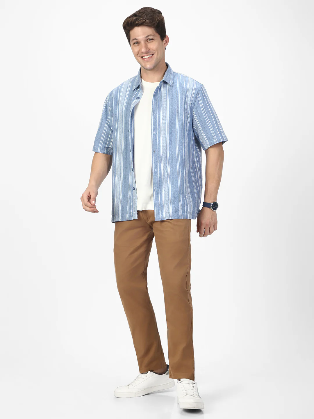 Men's Dark Khaki Slim Fit Casual Trouser - Image 5