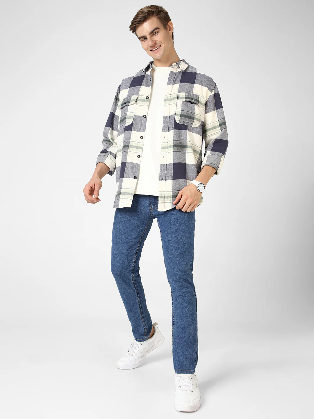 Men's Light Blue Slim Fit Jeans Stretchable - Image 4