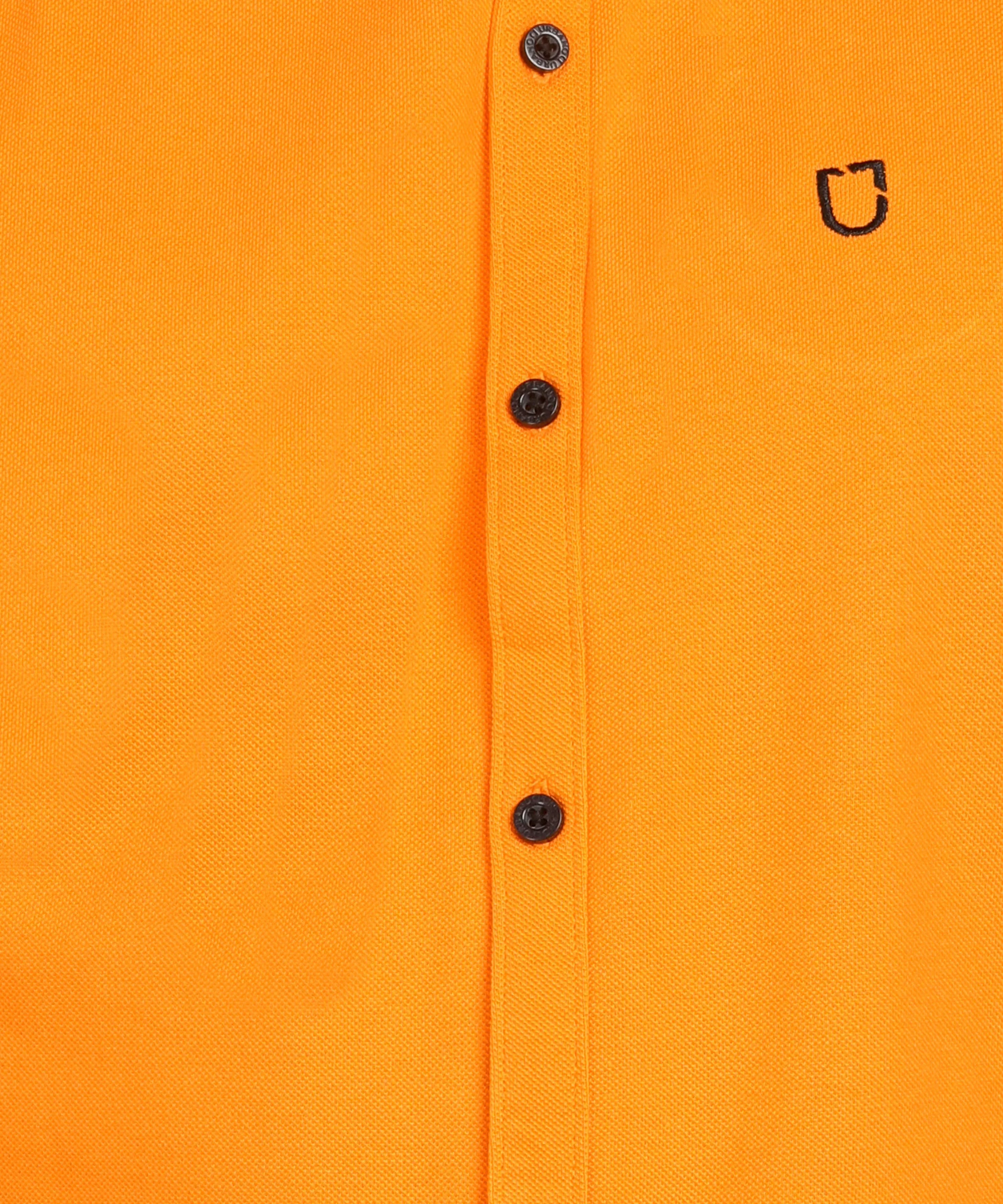 Men's Solid Cotton Slim Fit Polo Shirt with Mandarin Collar - Image 6