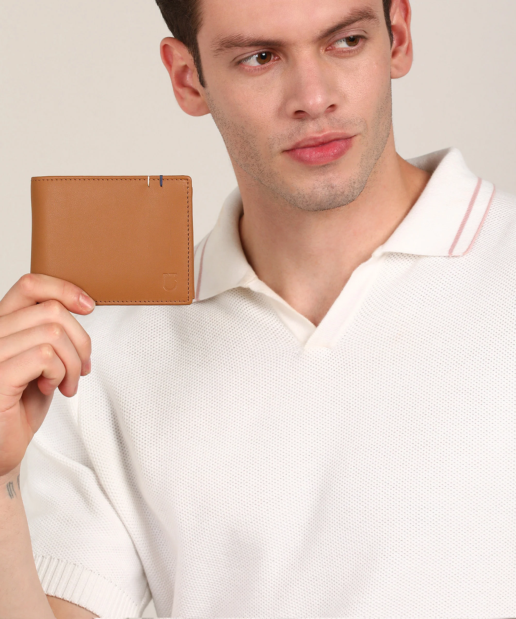 Urbano Fashion Men's Tan Casual, Formal Leather Wallet-8 Card Slots - Image 6