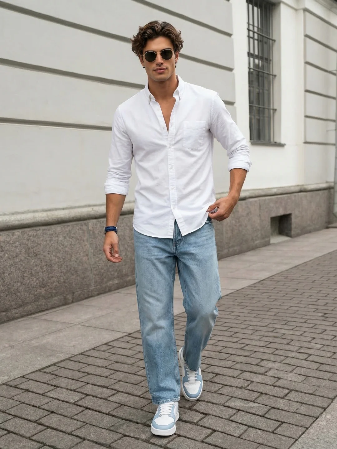 Men's White Cotton Full Sleeve Regular Fit Solid Oxford Shirt With Button-Down Collar - Image 4