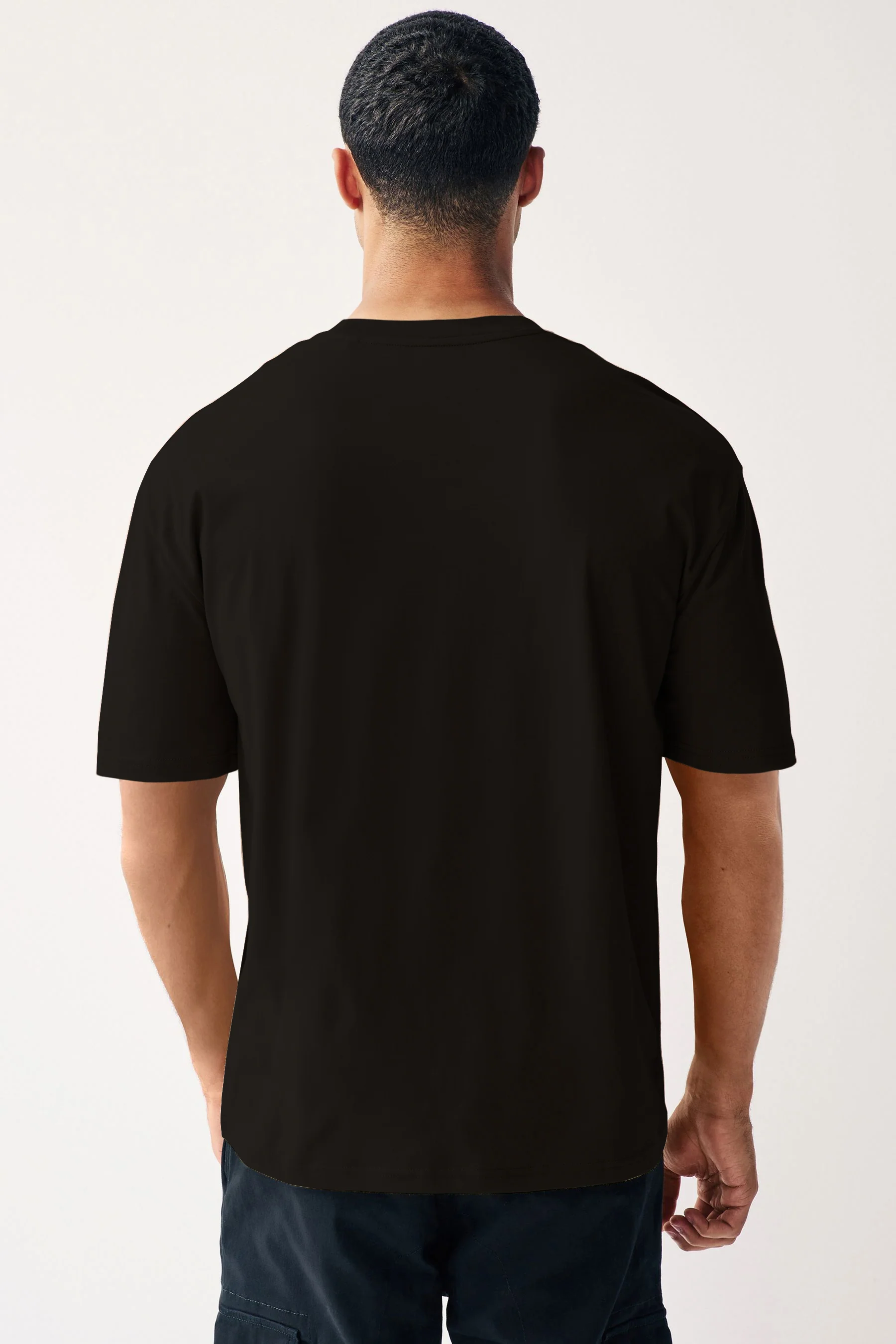 Men's Multicolor Solid Round Neck Oversized Fit Cotton T-Shirts Pack of 3 - Image 5