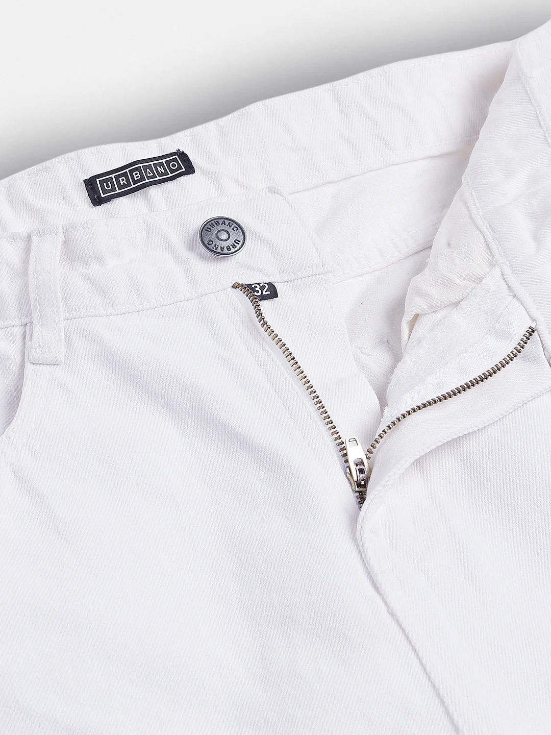 Men's White Loose Fit Washed Jeans Non-Stretchable - Image 7