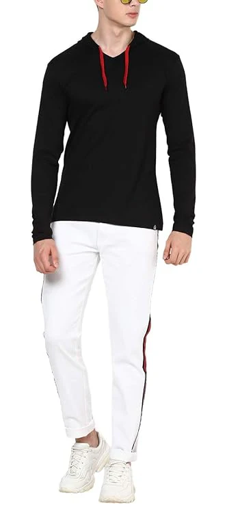 Men's White Side Striped Slim Fit Jeans Stretch - Image 4