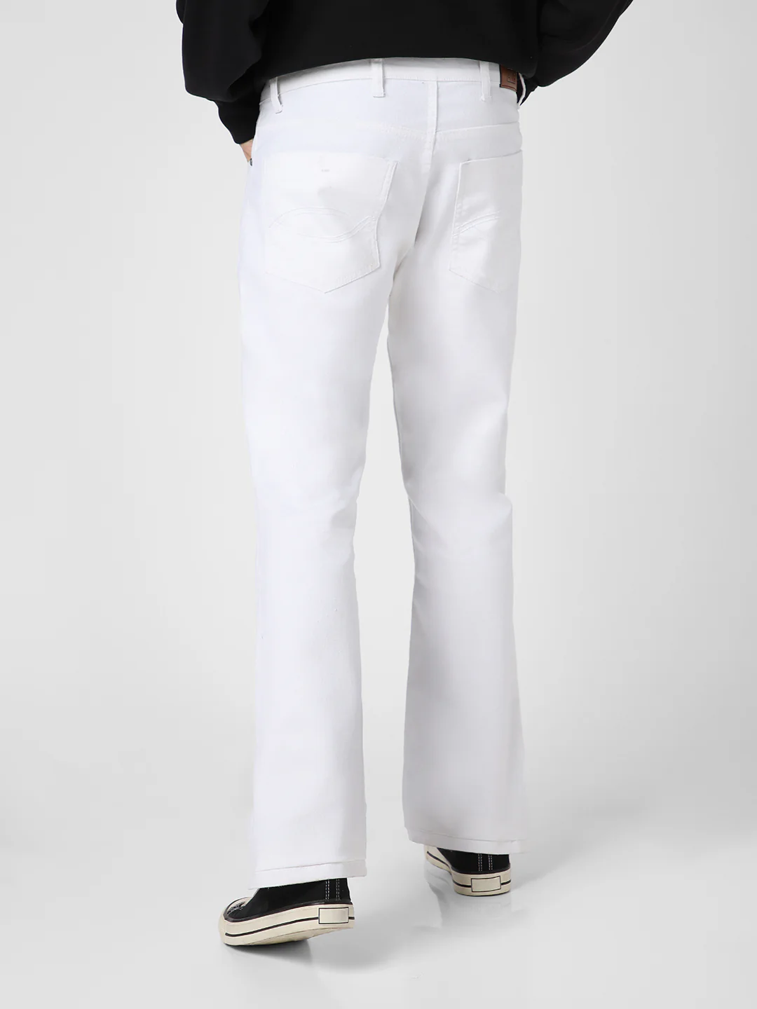 Men's White Washed Bootcut Jeans Stretchable - Image 3