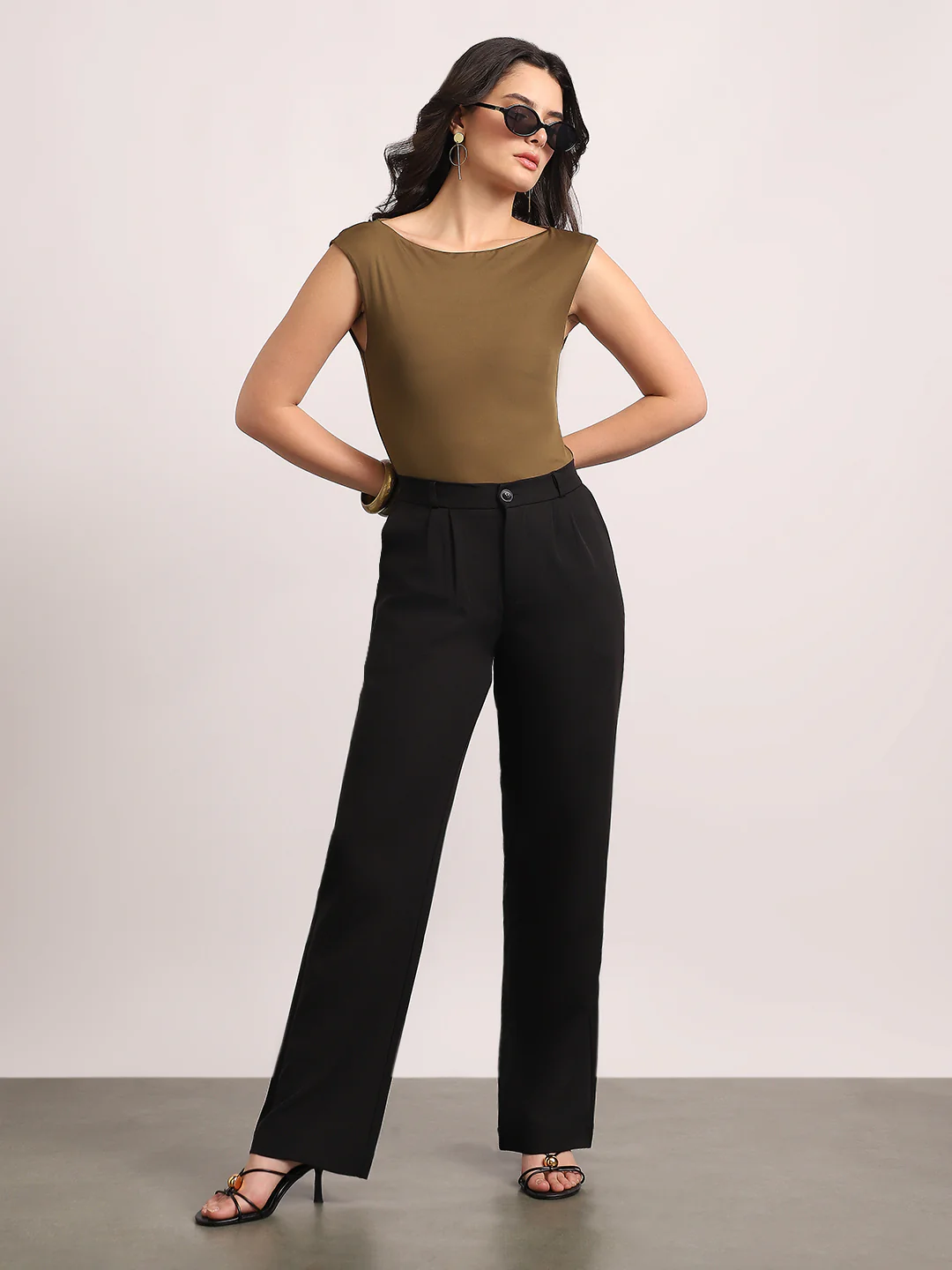 Women's Black Loose Baggy Fit Solid Korean Pants Stretchable - Image 4