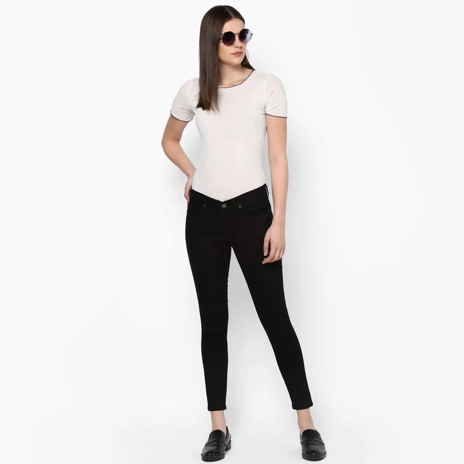 Women's Black Skinny Fit Denim Jeans Stretch - Image 4
