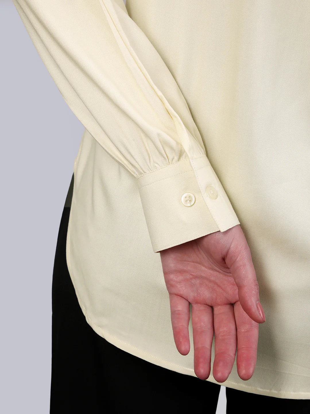Women's Butter Modal Viscose Full Sleeve Regular Fit Casual Solid Shirt with Mandarin Collar - Image 7