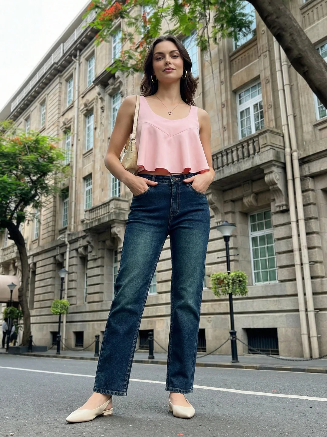 Women's Dark Blue High Rise Straight Fit Washed Jeans Non-Stretchable - Image 5