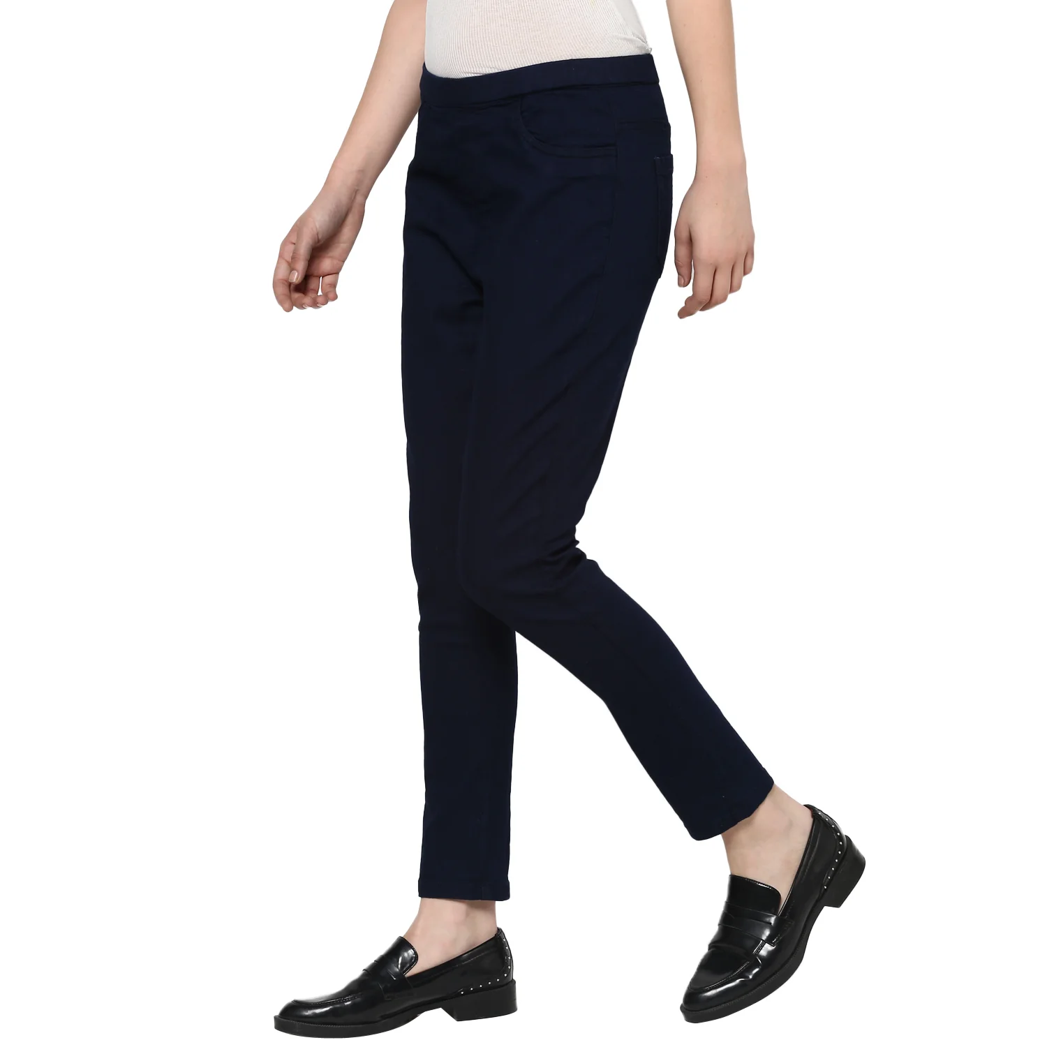 Women's Dark Blue Skinny Fit Jeans Jegging Stretch - Image 3
