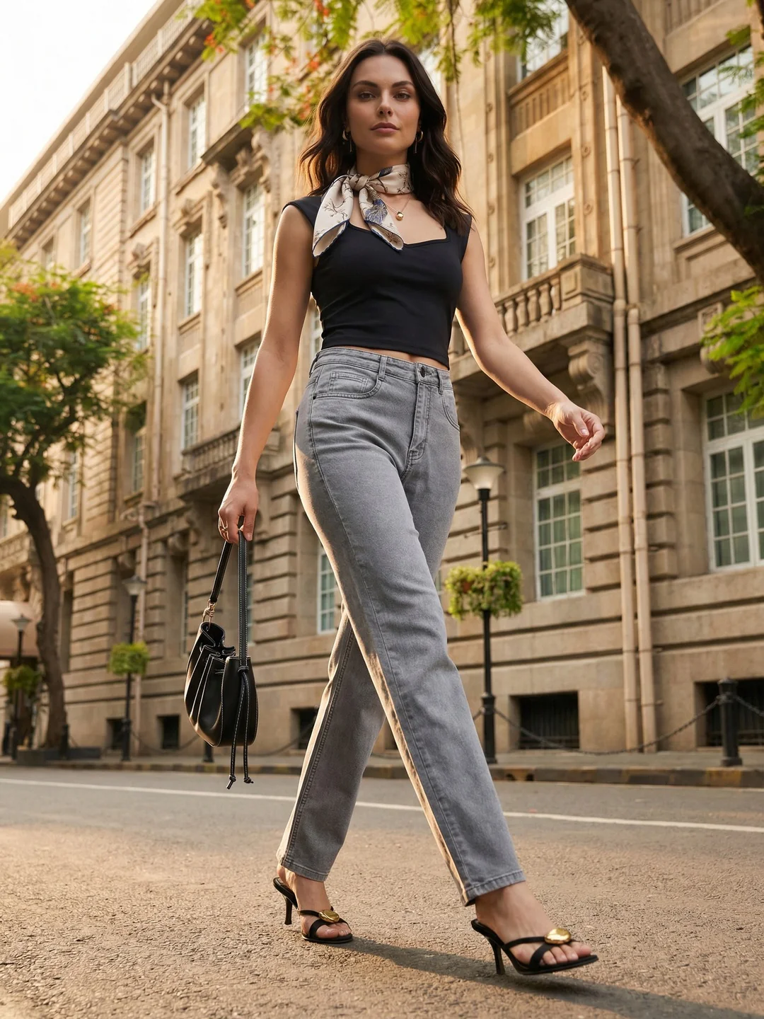 Women's Ice Grey High Rise Straight Fit Washed Jeans Non-Stretchable - Image 4