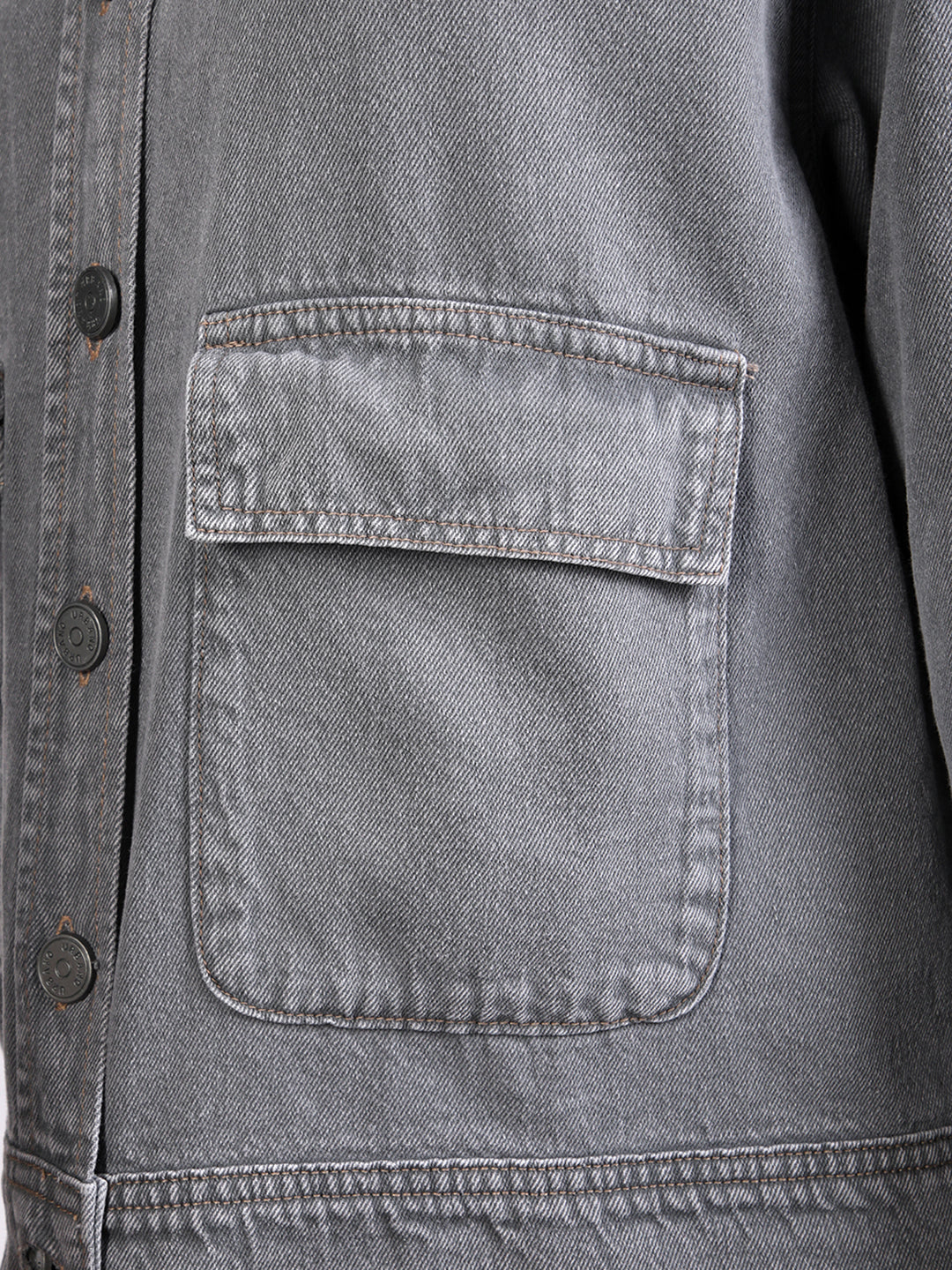 Women's Ice Grey Relaxed Fit Full Sleeve Utility Denim Jacket - Image 6