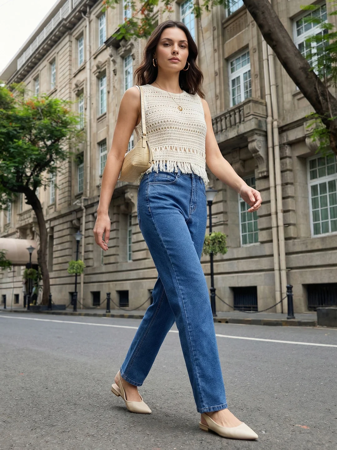 Women's Light Blue High Rise Straight Fit Washed Jeans Non-Stretchable - Image 4
