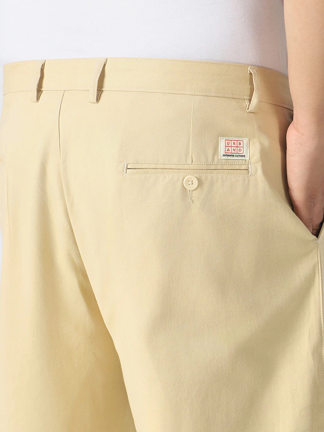 Plus Men's Beige Loose Baggy Fit Solid Chino Trousers Non-Stretchable - Image 5