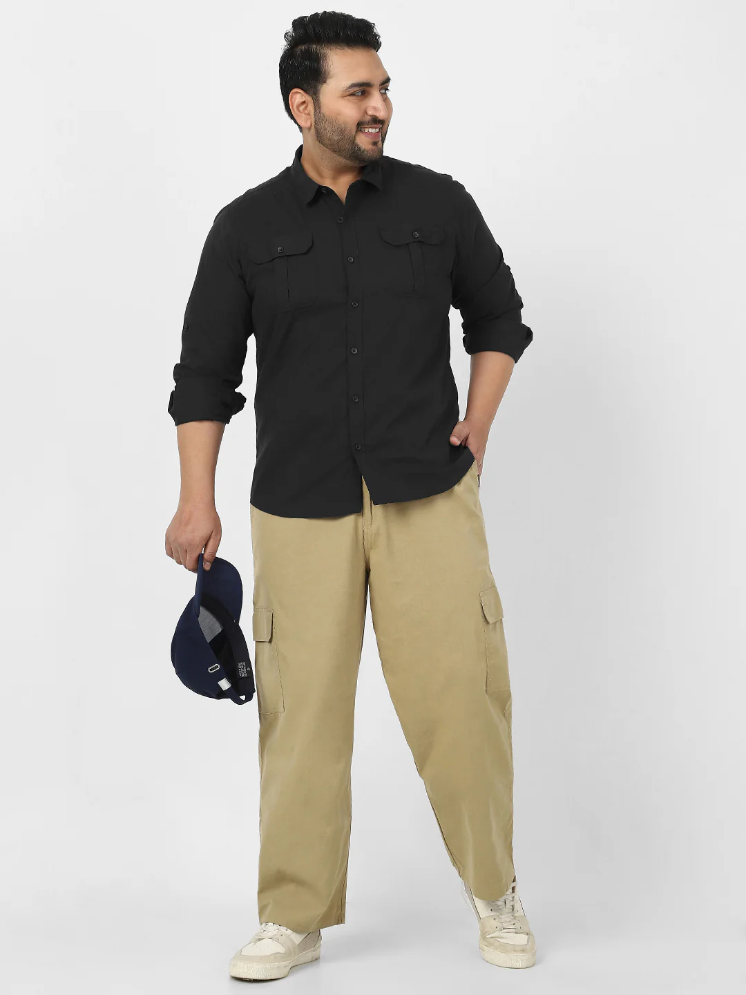 Men's Black Cotton Full Sleeve Regular Fit Casual Solid Shirt - Image 5