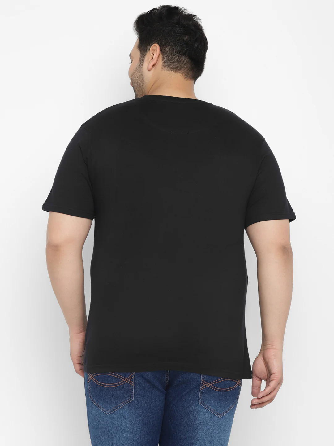 Urbano Plus Men's Black Graphic Printed Half Sleeve Regular Fit Cotton T-Shirt - Image 3