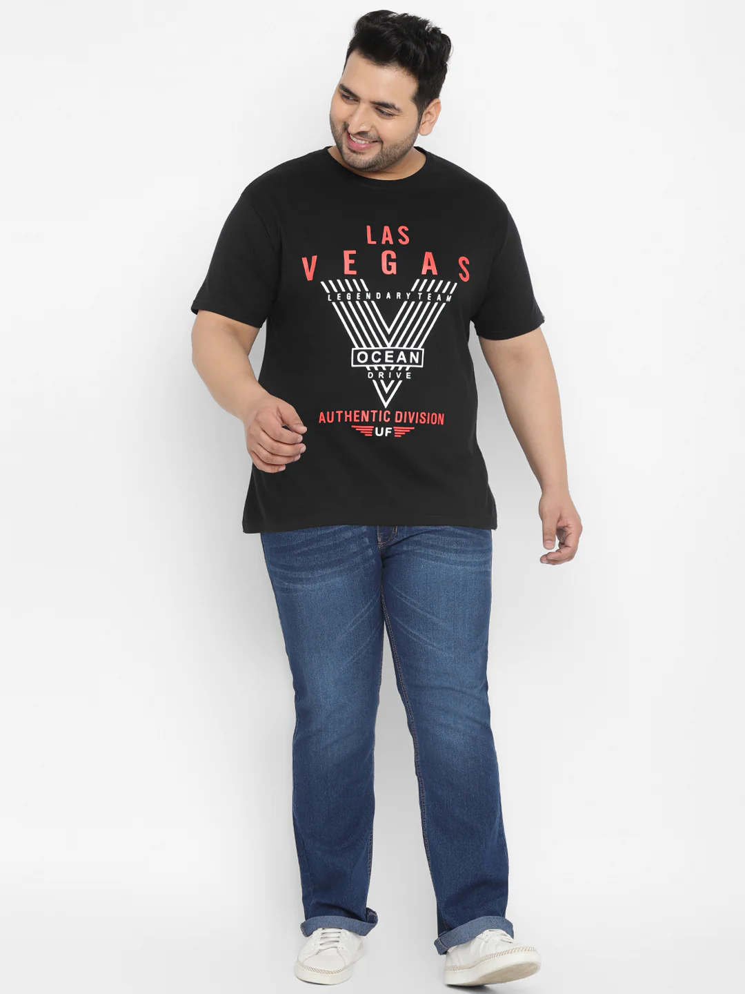Urbano Plus Men's Black Graphic Printed Half Sleeve Regular Fit Cotton T-Shirt - Image 4