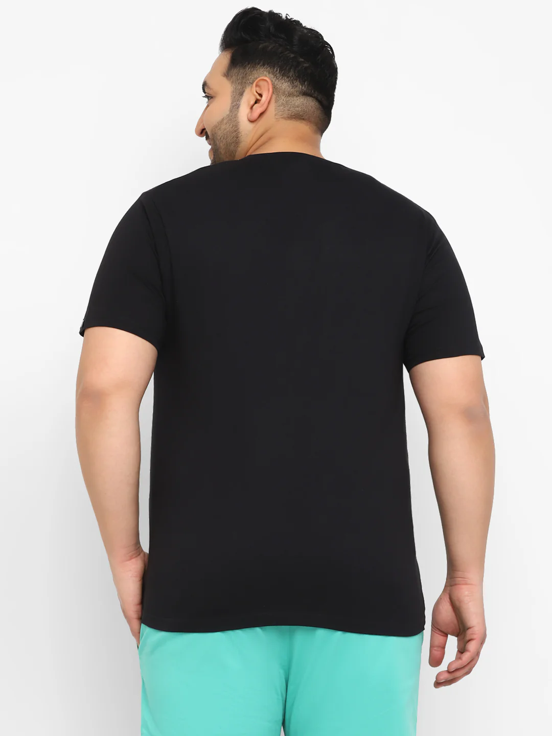 Urbano Plus Men's Black Graphic Printed Half Sleeve Regular Fit Cotton T-Shirt - Image 3