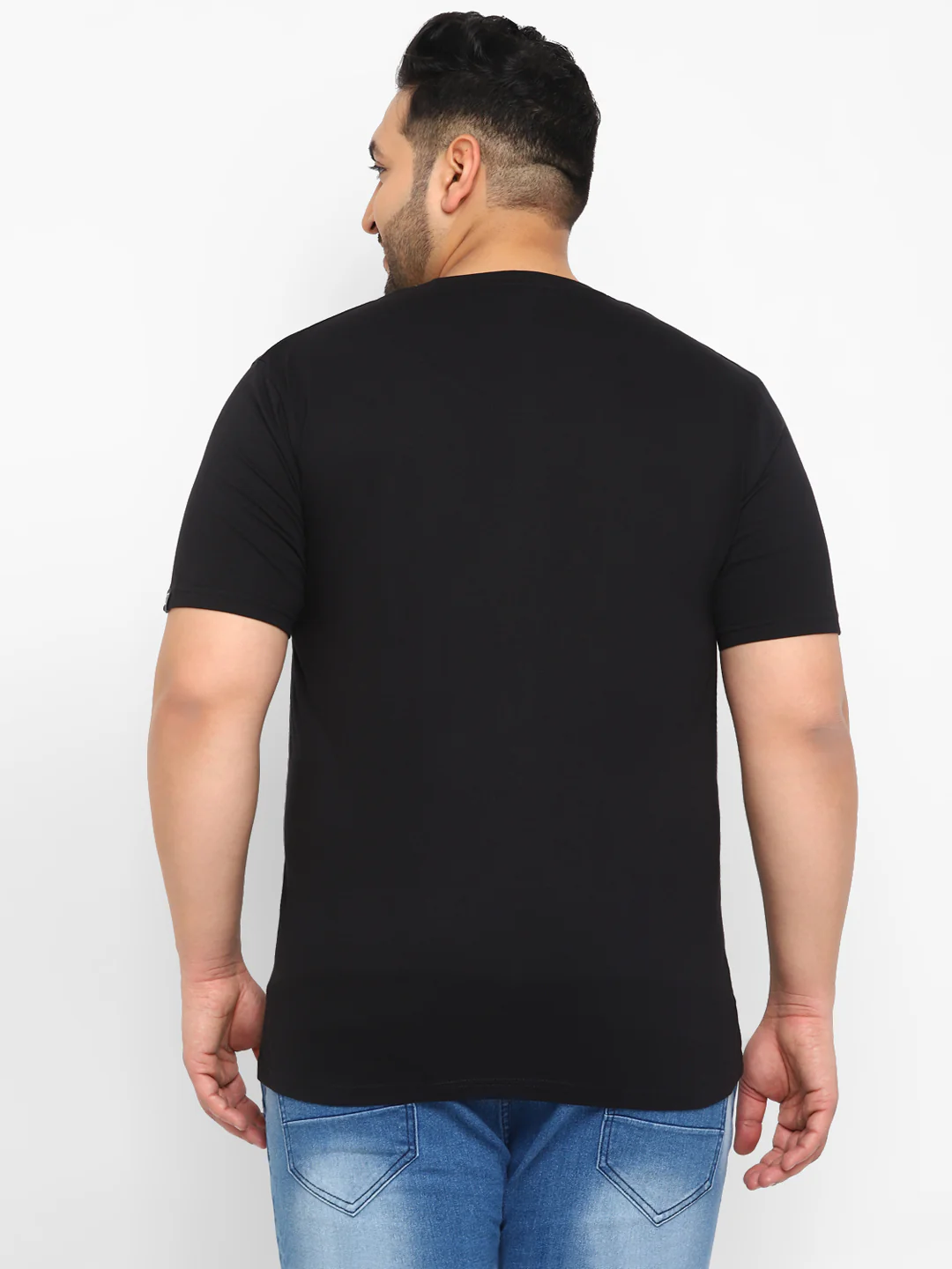 Urbano Plus Men's Black Graphic Printed Half Sleeve Regular Fit Cotton T-Shirt - Image 3