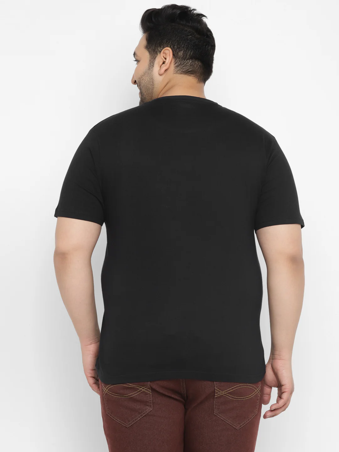Urbano Plus Men's Black Graphic Printed Half Sleeve Regular Fit Cotton T-Shirt - Image 3