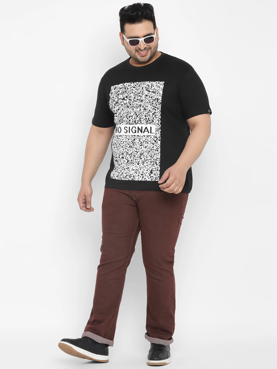 Urbano Plus Men's Black Graphic Printed Half Sleeve Regular Fit Cotton T-Shirt - Image 4