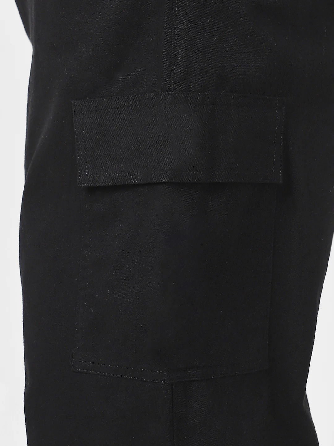 Plus Men's Black Loose Baggy Fit Solid Cargo Chino Pant with 6 Pockets Non-Stretchable - Image 5