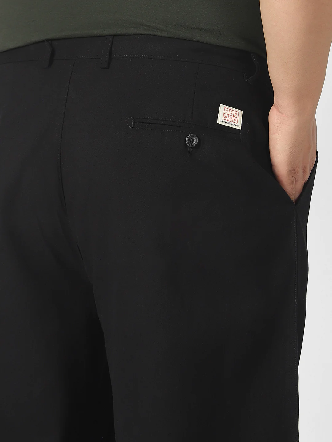 Plus Men's Black Loose Baggy Fit Solid Chino Trousers Non-Stretchable - Image 5