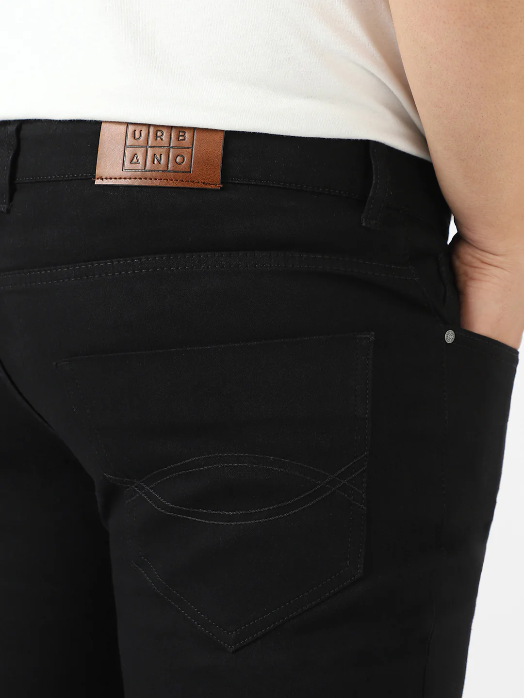 Plus Men's Black Regular Fit Washed Denim Bootcut Jeans Stretchable - Image 6