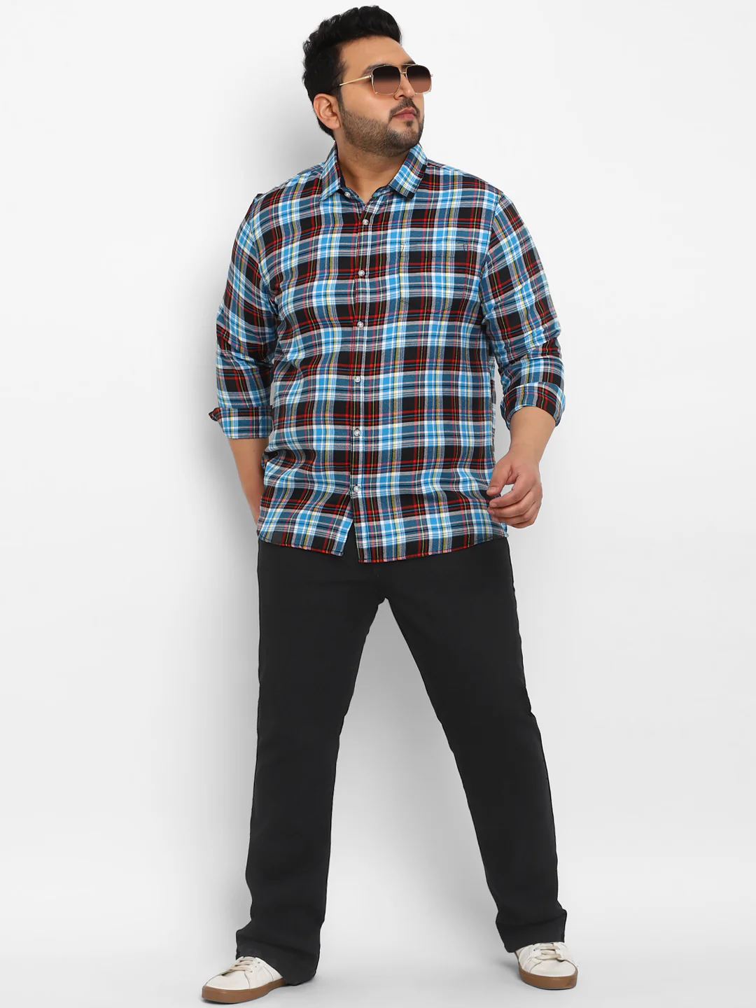 Plus Men's Black Regular Fit Washed Denim Bootcut Jeans Stretchable - Image 4