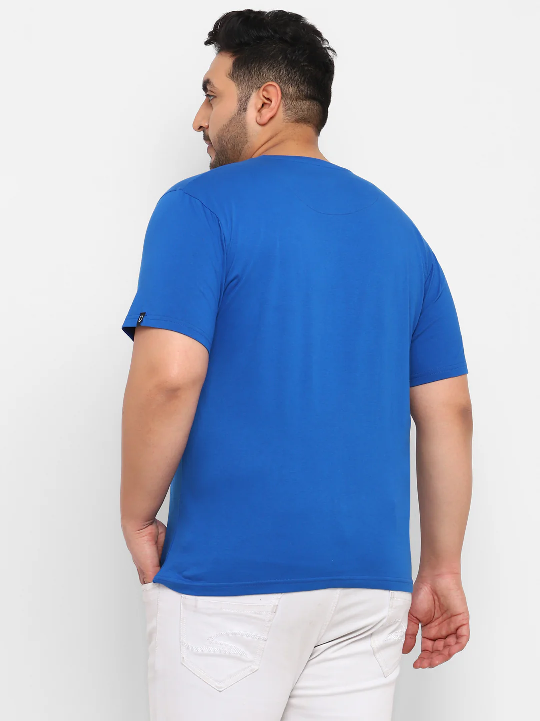 Urbano Plus Men's Blue Graphic Printed Half Sleeve Regular Fit Cotton T-Shirt - Image 3
