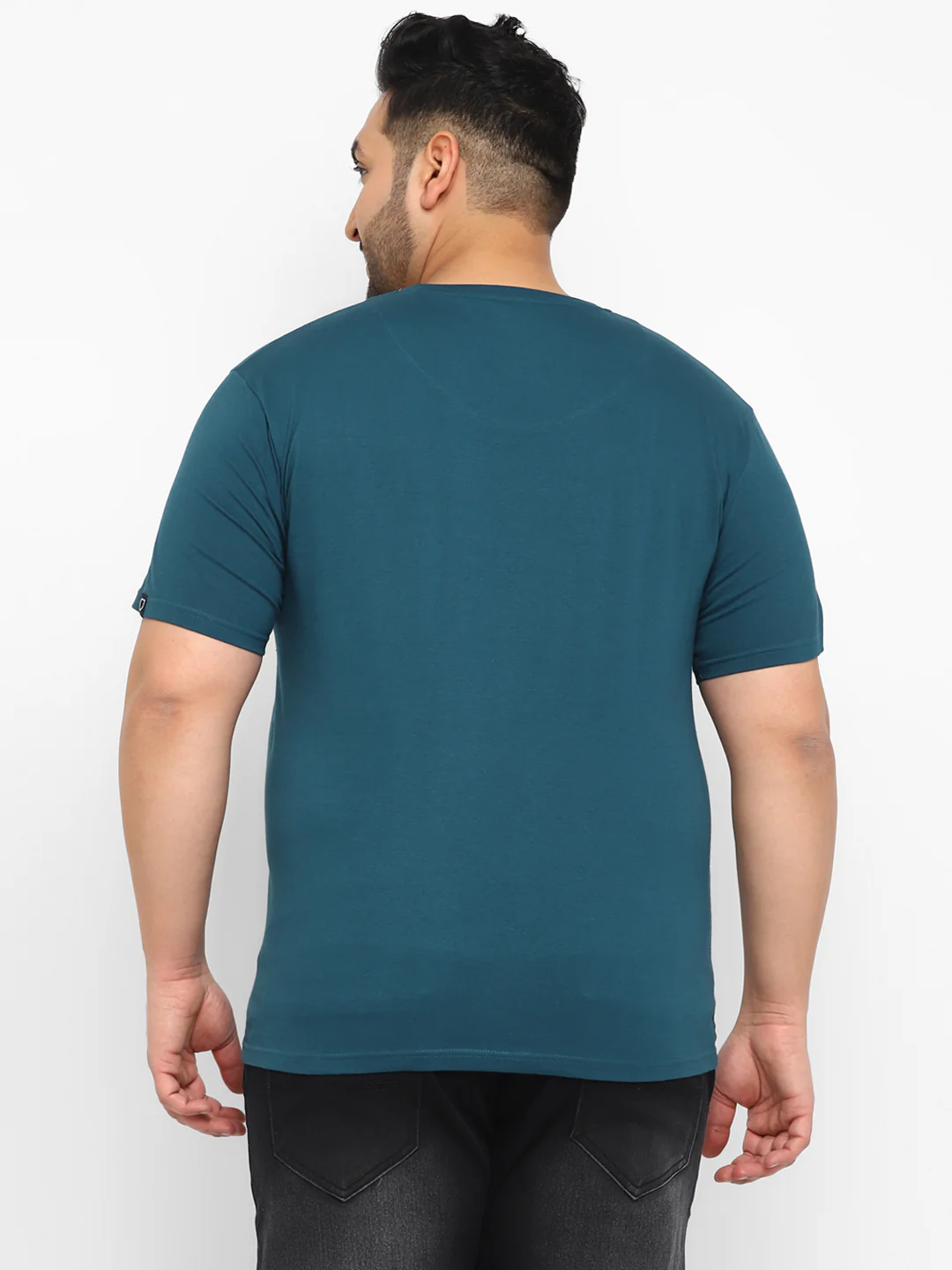 Urbano Plus Men's Blue Graphic Printed Half Sleeve Regular Fit Cotton T-Shirt - Image 3
