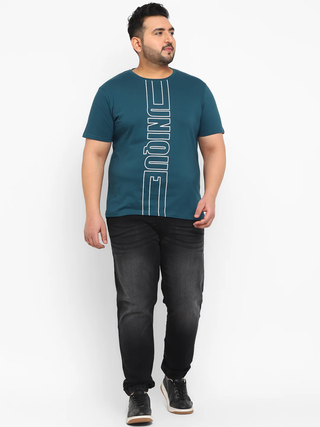 Urbano Plus Men's Blue Graphic Printed Half Sleeve Regular Fit Cotton T-Shirt - Image 4